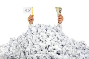 help-me-person-crumpled-pile-papers-with-help-sign-money-isolated-min
